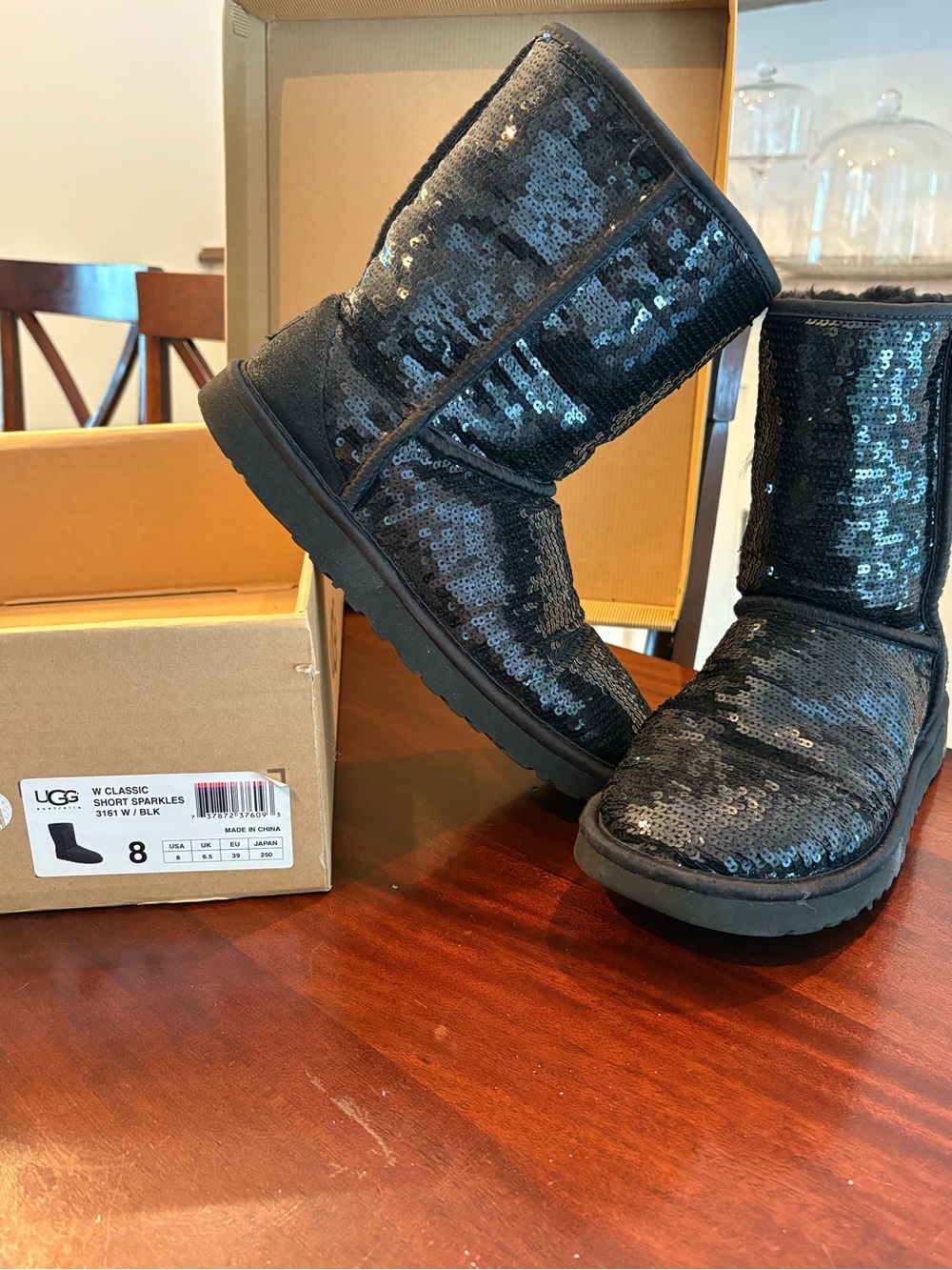 UGG Classic Short Sequin Boot - Black
